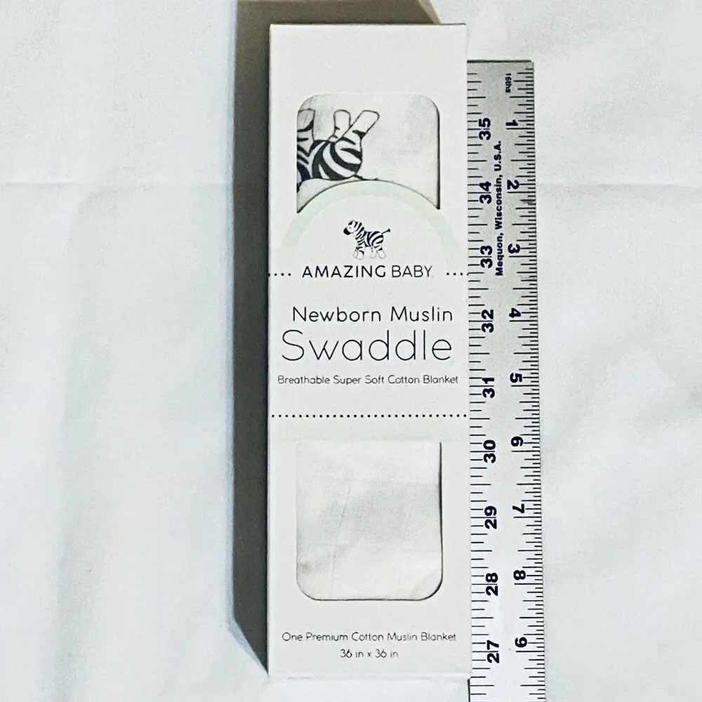 Amazing Baby Newborn Cotton Muslin Zebra Swaddle Blanket 36x36 inch Breathable